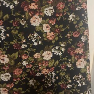 Express Floral Maxi Skirt - Black and Pink